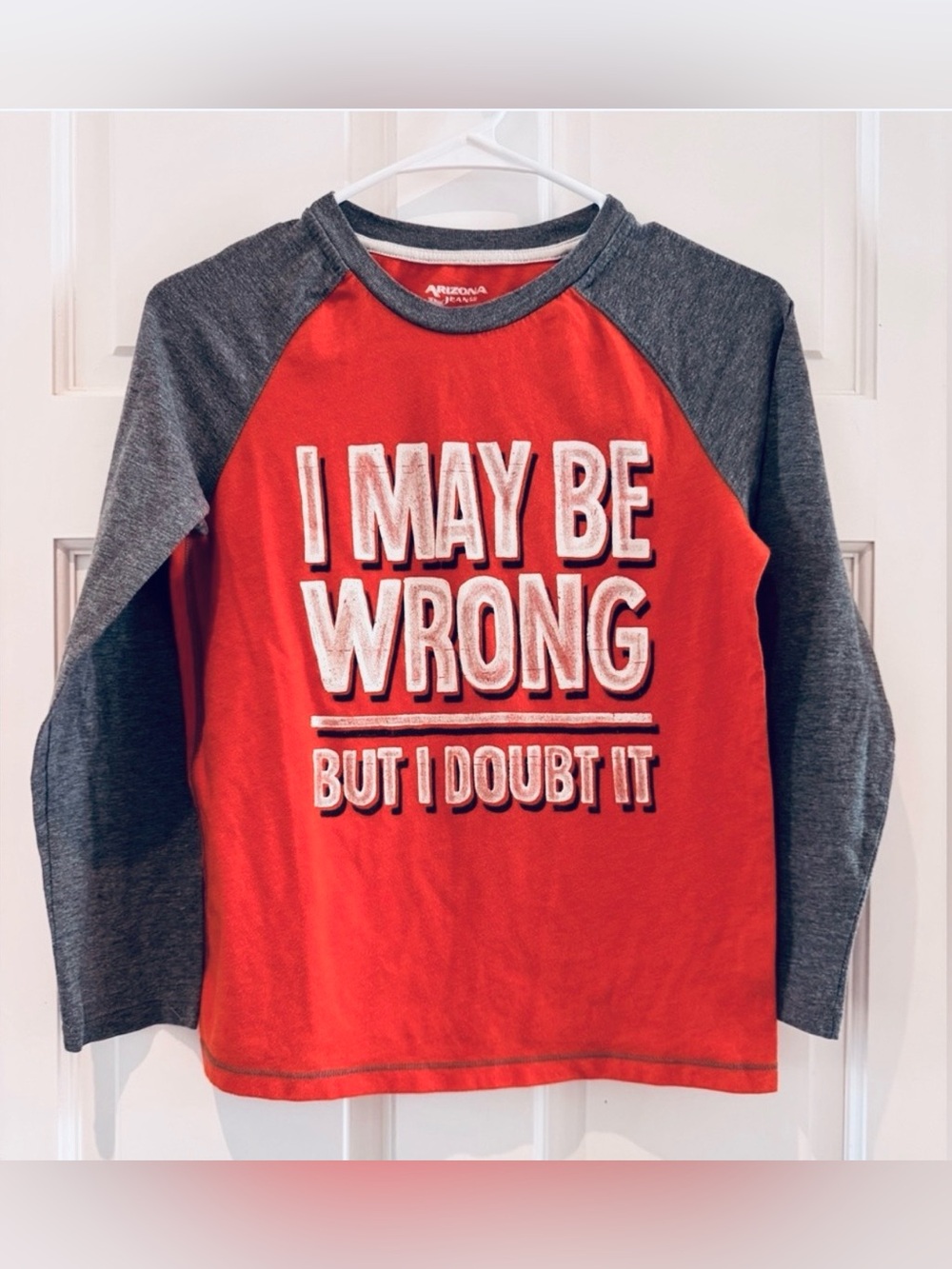 Arizona Jean Co. Boys Husky Long Sleeve Graphic T-Shirt – Size Medium 10/12